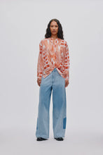 Load image into Gallery viewer, Sibyl Ikat Voile Shirt Mandarin Pink Ivory