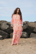 Load image into Gallery viewer, Karimalou Combo Kaftan Mandarin Pink Ivory