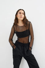 Load image into Gallery viewer, Jacka Netting long sleeve top - Black