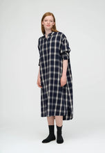 Load image into Gallery viewer, Floret Shirtdress Check Dark Navy