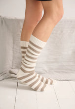 Load image into Gallery viewer, Polar Socks Stripe Ecru Taupe
