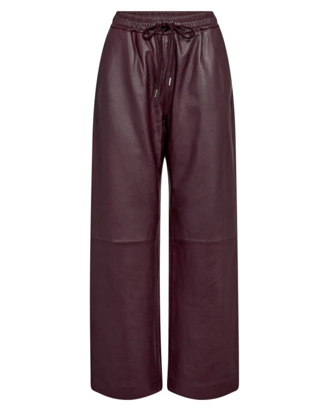 Phoebecc Pullon Leather Pant Plum