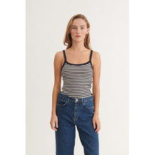 Load image into Gallery viewer, Ludmilla Strip Strap Top Birch Navy
