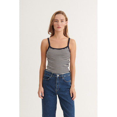 Ludmilla Strip Strap Top Birch Navy