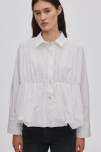 Load image into Gallery viewer, Poplin puffed hem shirt Sophie I White
