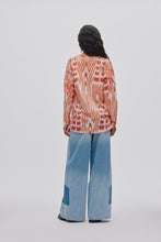Load image into Gallery viewer, Sibyl Ikat Voile Shirt Mandarin Pink Ivory
