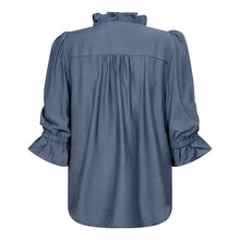 Load image into Gallery viewer, Heracc frill ss blouse - dove blue
