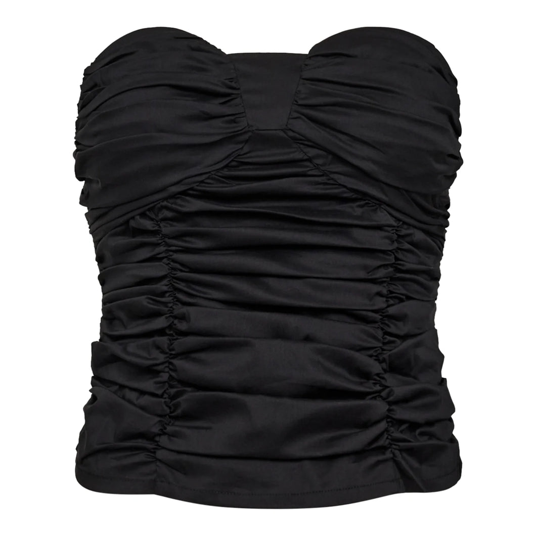 Sannacc Ruched Corsage Top - Black