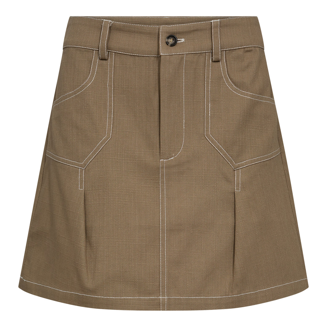 Davitacc Mini Pleat Skirt - Walnut