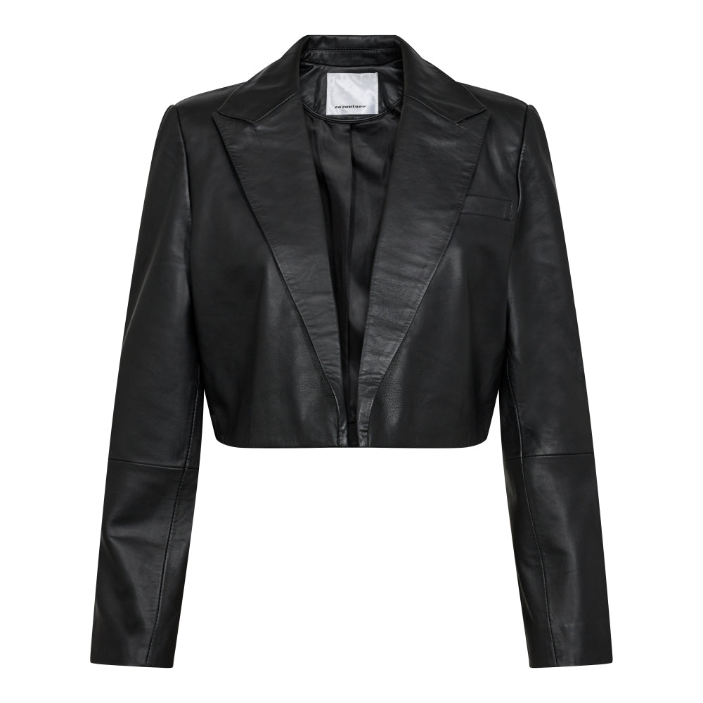 Phoebe Leather crop blazer