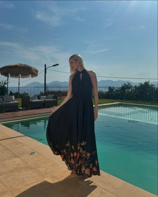 Ava Maxi Dress – Black Blossom