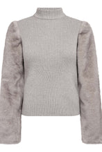Load image into Gallery viewer, ElisabethCC Fur rib Knit Light Grey
