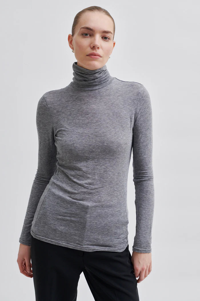 Matima T Neck Tee Grey Melange