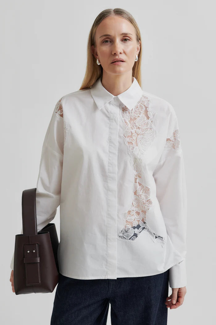 Karin Lace Shirt White