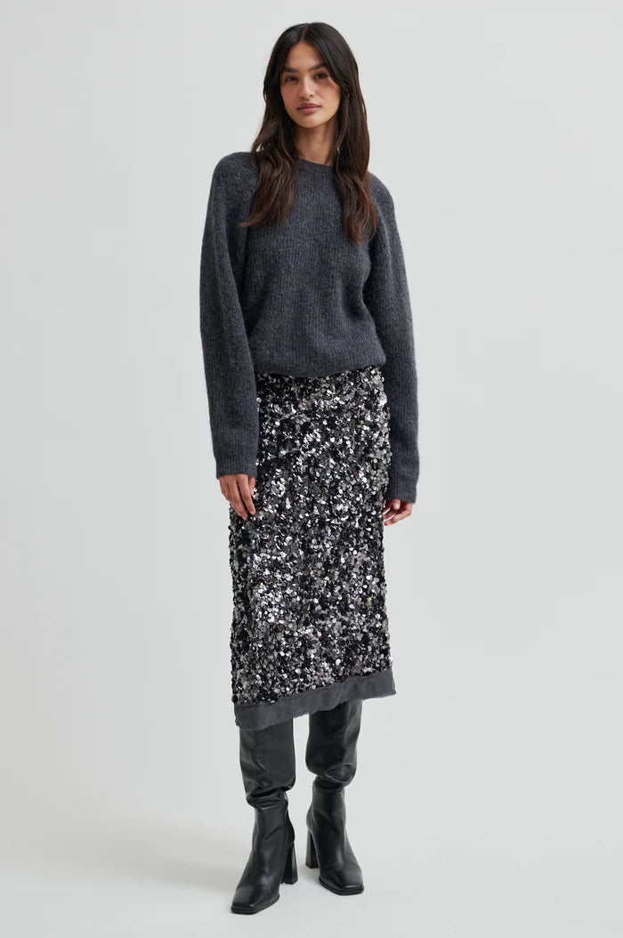 Shinney Skirt Gungrey Metal