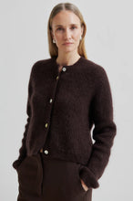 Load image into Gallery viewer, Andrea Rib Knit Cardigan Chocolate Plum
