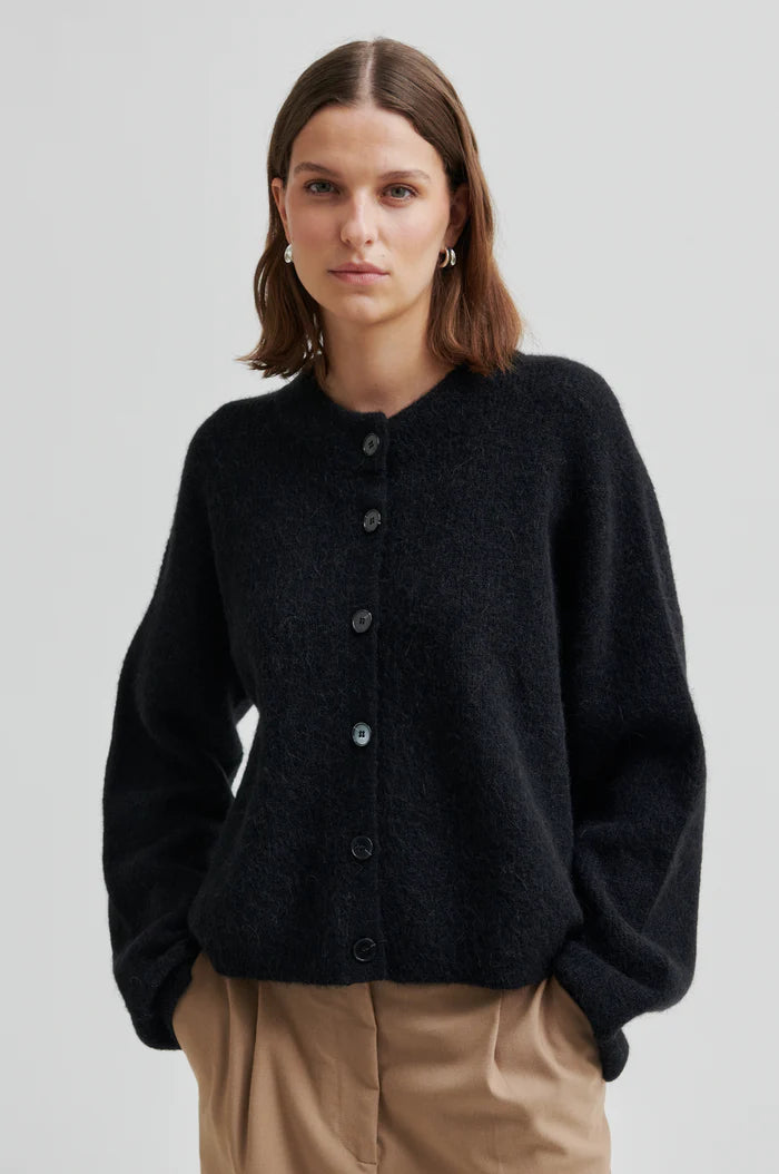 Gabby Knit Cardigan Black Sand