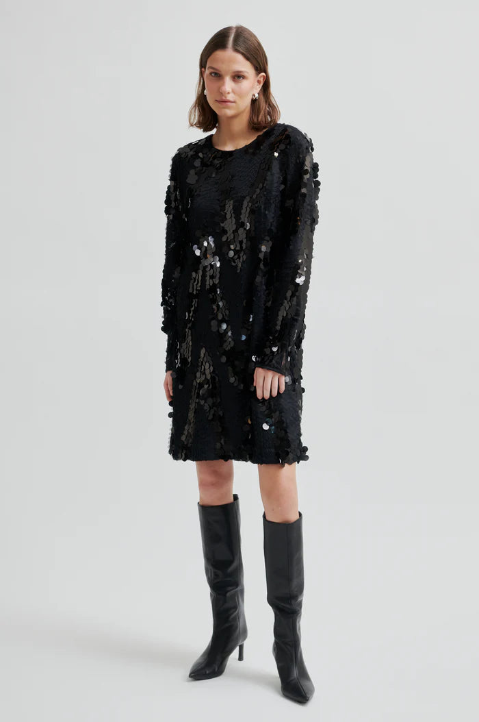 Glimmer Simple Dress Black