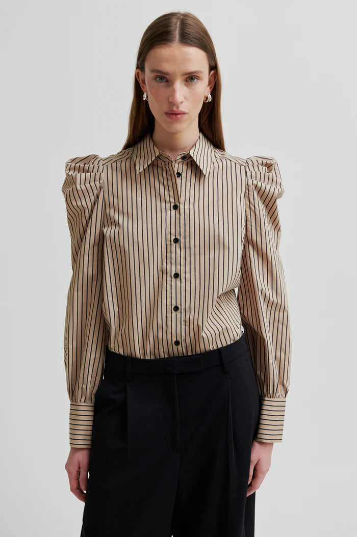 Serina Slim Shirt Camel