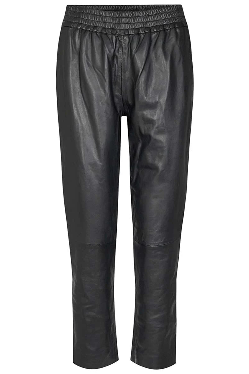 Shiloh crop leather pant - Black