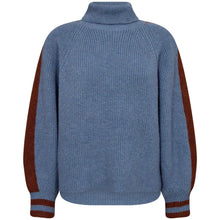 Load image into Gallery viewer, Rowcc Roll Neck Rib Neck Blue
