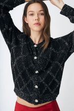 Load image into Gallery viewer, Glitzcras Knit Cardigan Black Silver
