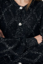 Load image into Gallery viewer, Glitzcras Knit Cardigan Black Silver
