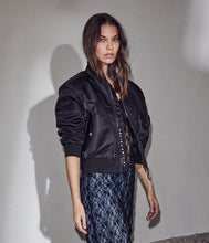 Load image into Gallery viewer, Sally Crop Bomber Black
