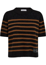 Load image into Gallery viewer, Cash Stripe SS O Neck Antracit Melange
