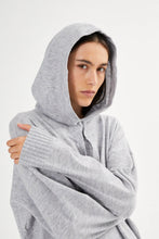 Hlaða mynd inn í gallerískoðara, Helena Knit Lounge Over Size Hoodie - Grey Melange
