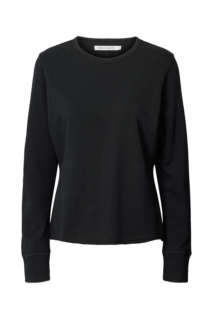 Hila Crew Neck Top - Jet black