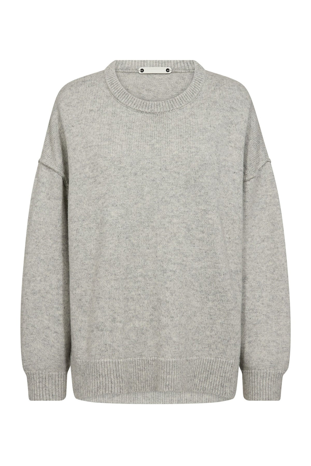 Majacc Slit O Neck knit Light Grey