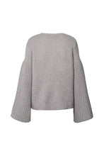 Hlaða mynd inn í gallerískoðara, Dual Knit Rib Sleeve Sweater Emiko Light Gray
