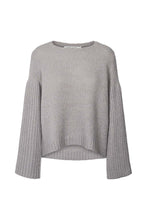 Hlaða mynd inn í gallerískoðara, Dual Knit Rib Sleeve Sweater Emiko Light Gray
