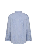 Load image into Gallery viewer, Xaviercc Stripe Flower Shirt Pale Blue
