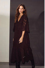 Load image into Gallery viewer, Curvey Lace Hem Dress Mocca
