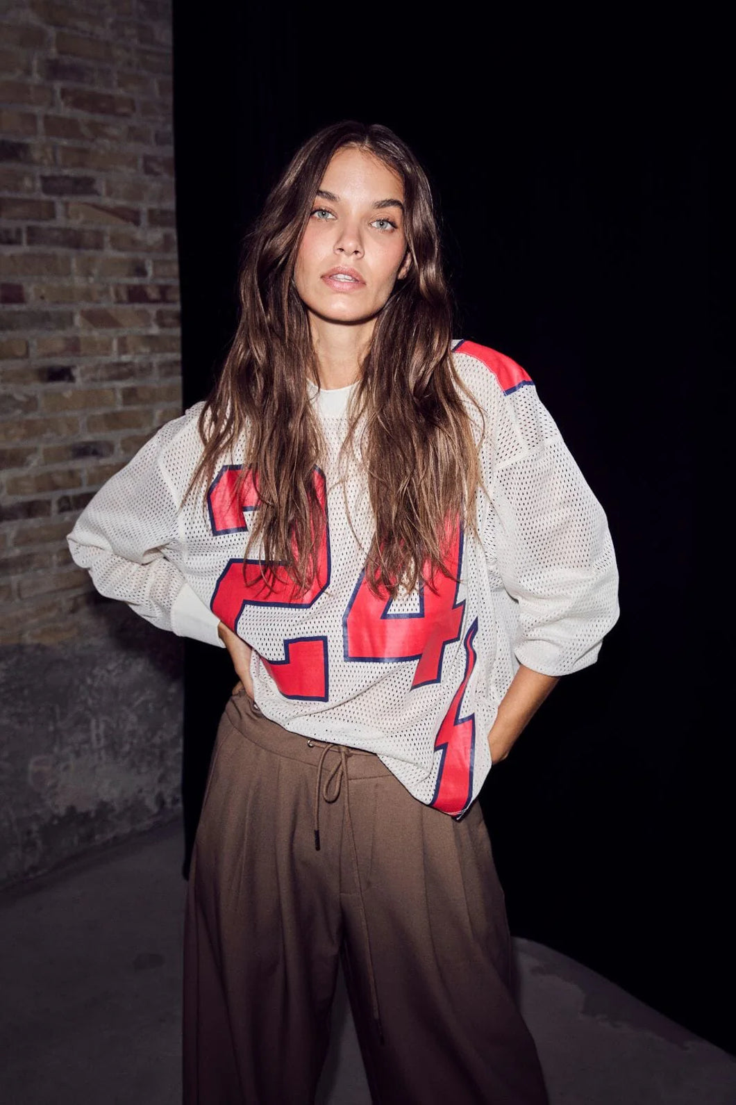 American Football LS Tee Pearl Red