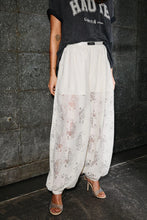 Load image into Gallery viewer, Bella Lace Harem Pant Off White
