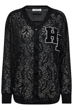 Load image into Gallery viewer, Court LS Lace Tee Black
