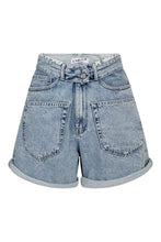 Load image into Gallery viewer, Flip Waist Shorts Bleached Denim
