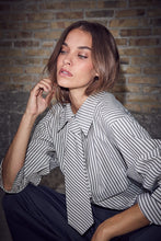 Load image into Gallery viewer, Gemma Tie Stripe Shirt Beige
