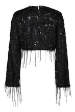 Hlaða mynd inn í gallerískoðara, Sequin Fringe Blouse Black
