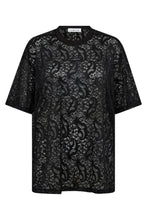 Load image into Gallery viewer, Summer Lace Loose Tee Black
