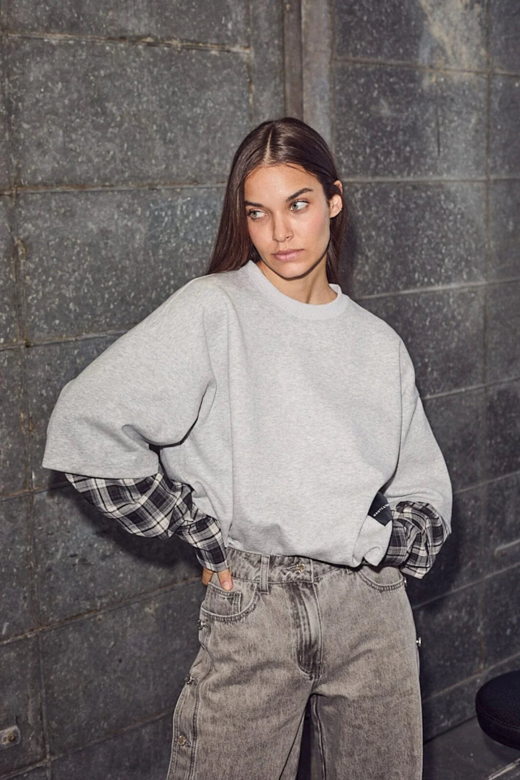 Sweat LS Shirt MIX Grey Melange