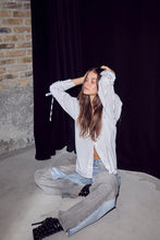 Load image into Gallery viewer, Two Tone Patch Jeans Blue Grey
