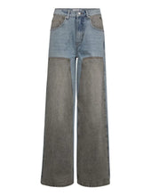 Load image into Gallery viewer, Two Tone Patch Jeans Blue Grey
