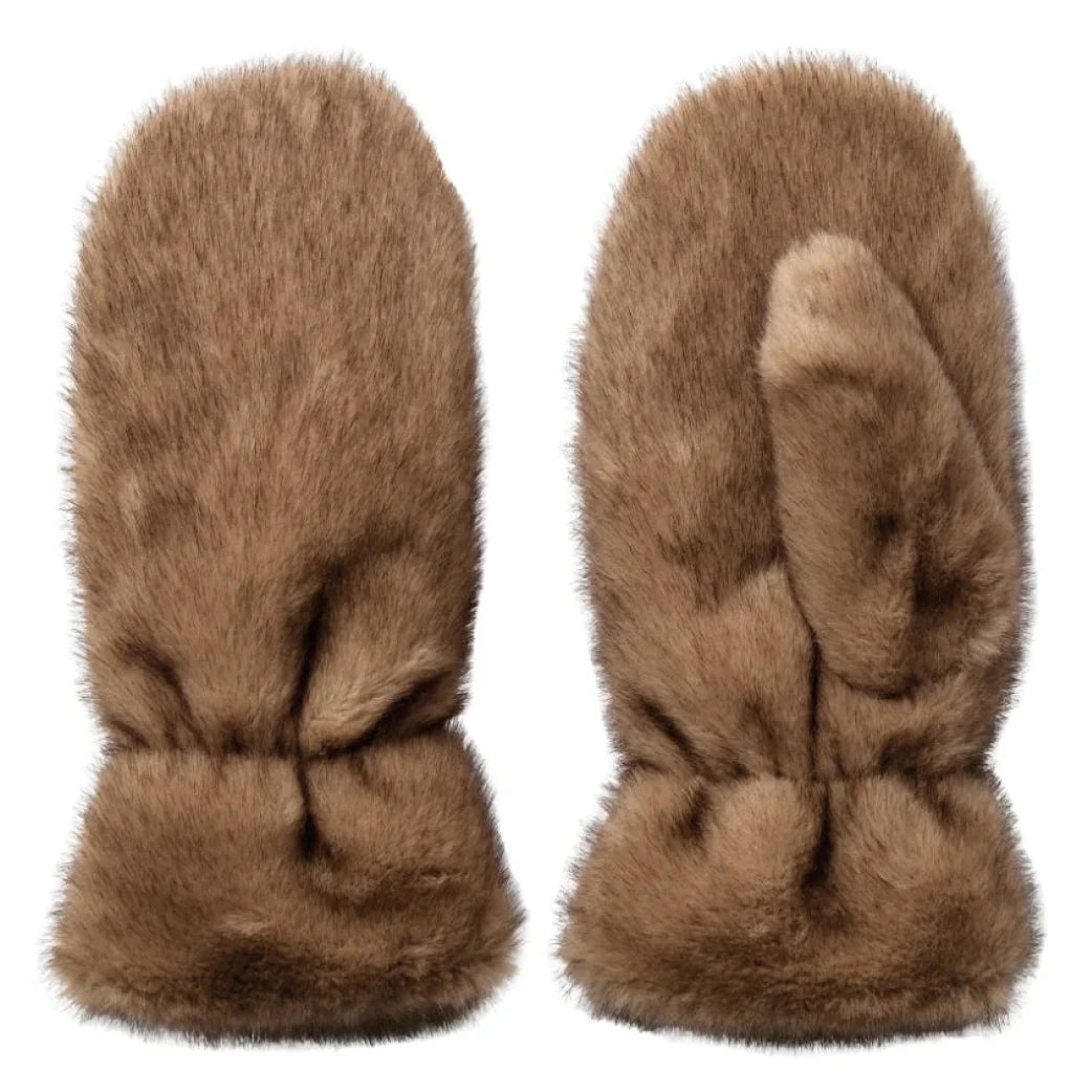 Isabella Fur Mitten Walnut