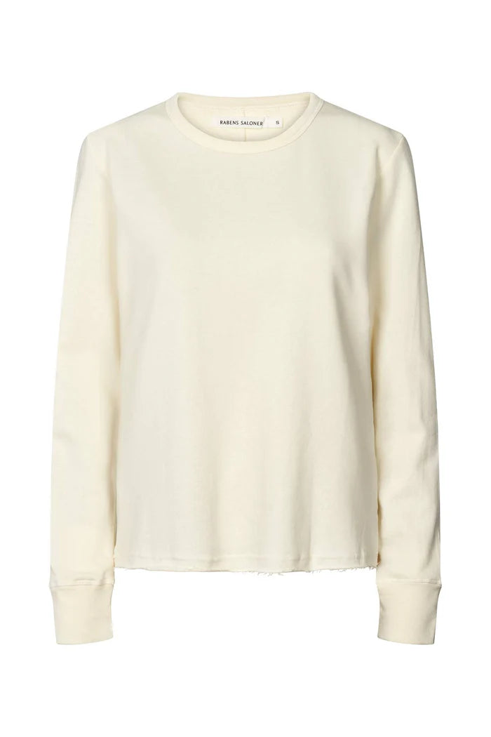 Hila Crew Neck Top - Winter white