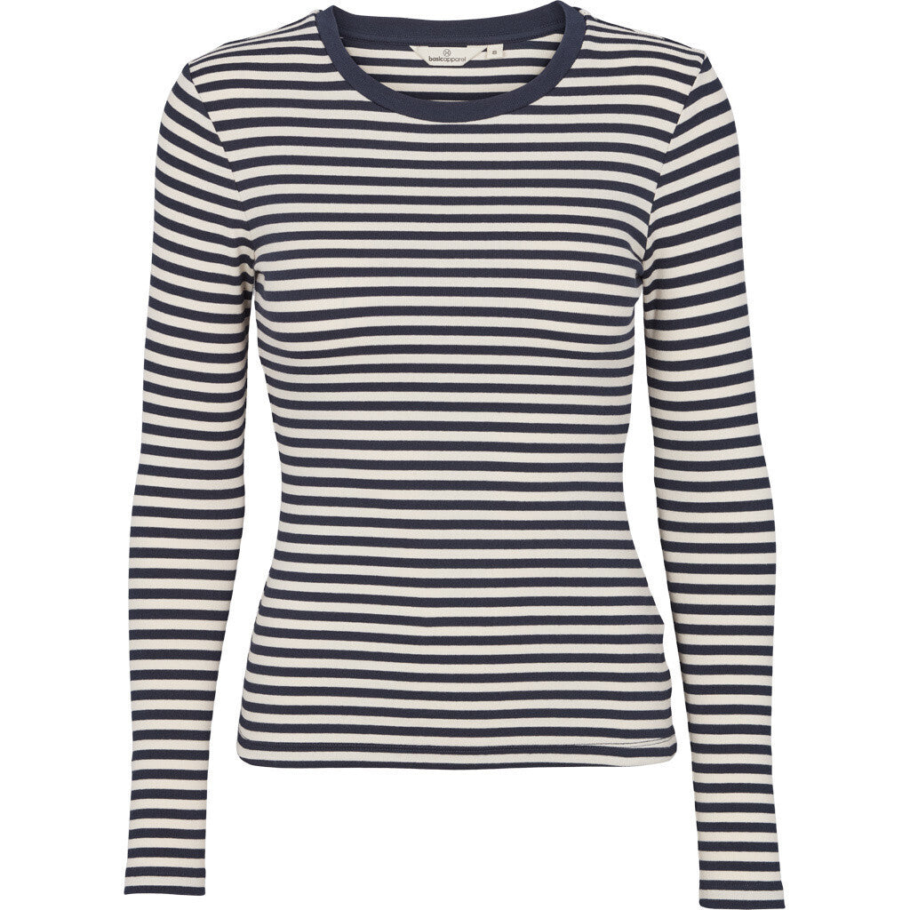 Ludmilla Long Sleeve Tee - Birch/navy