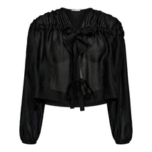 Load image into Gallery viewer, moniquecc tie blouse - Black
